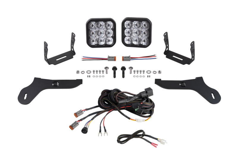 Ford Raptor LED Pod Light Kit - Front - Diode Dynamics - SS5 with Custom-Engineered TIR Optics, Selectable Backlight - White - `17-`20 Ford Raptor LED Pod Light Kit - Front - Diode Dynamics - SS5 with Custom-Engineered TIR Optics, Selectable Backlight - White - `17-`20